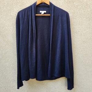 Nordstrom Signature Cardigan Women's Extra Small Blue Cashmere Silk Open Sweater